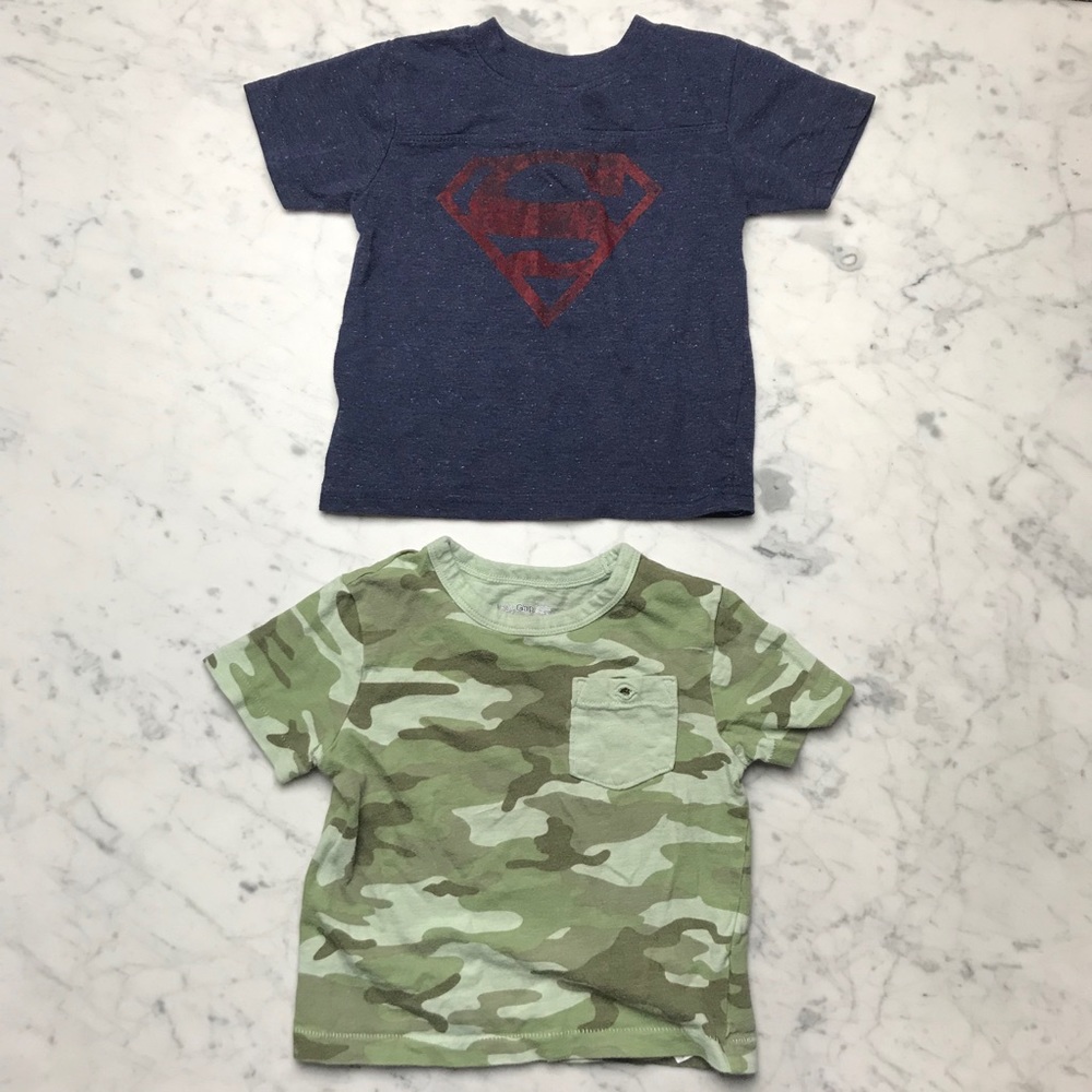 Baby Gap Camo Superman Short Sleeve T-Shirts 18M